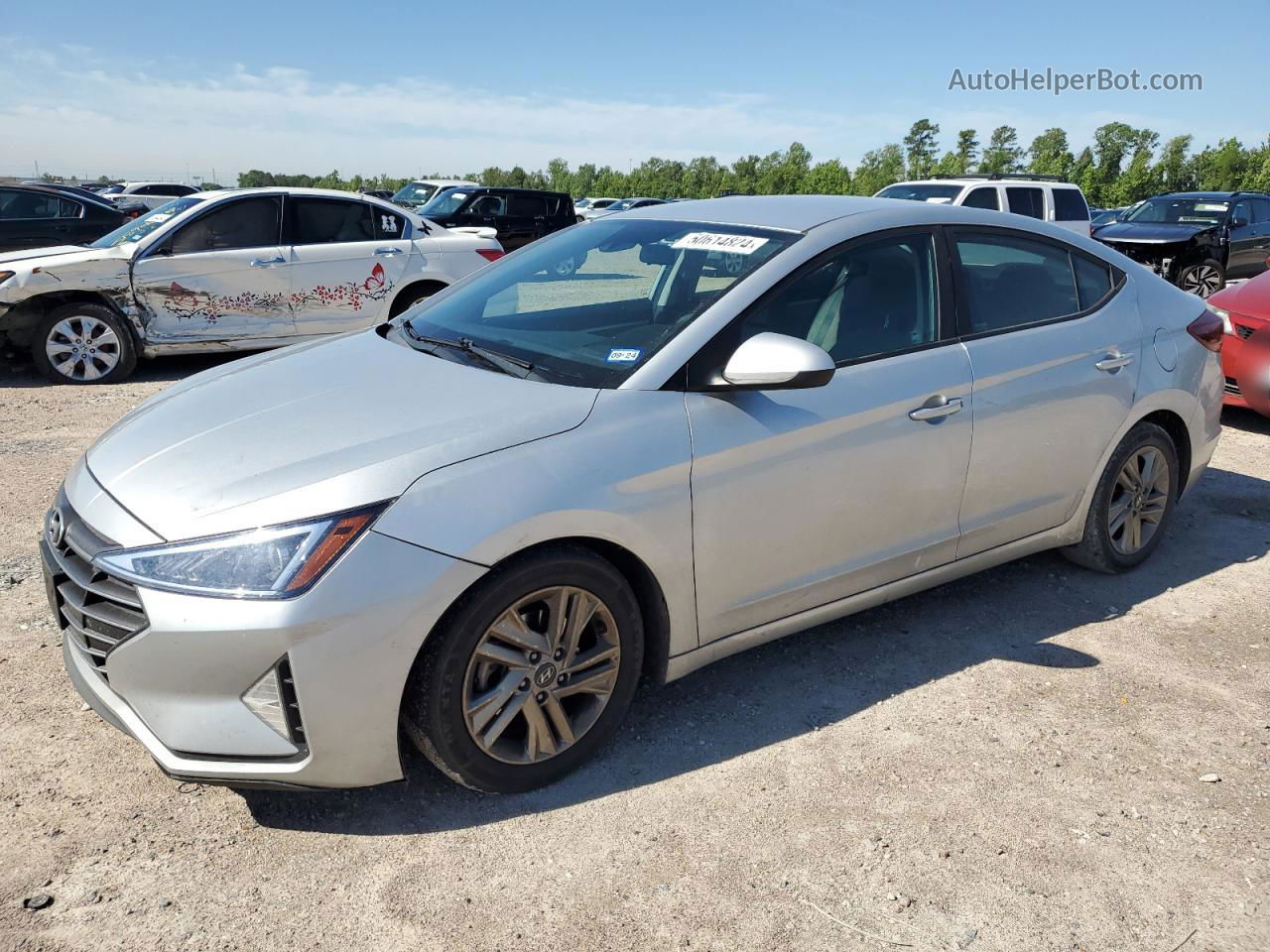 2019 Hyundai Elantra Sel Silver vin: 5NPD84LFXKH409453