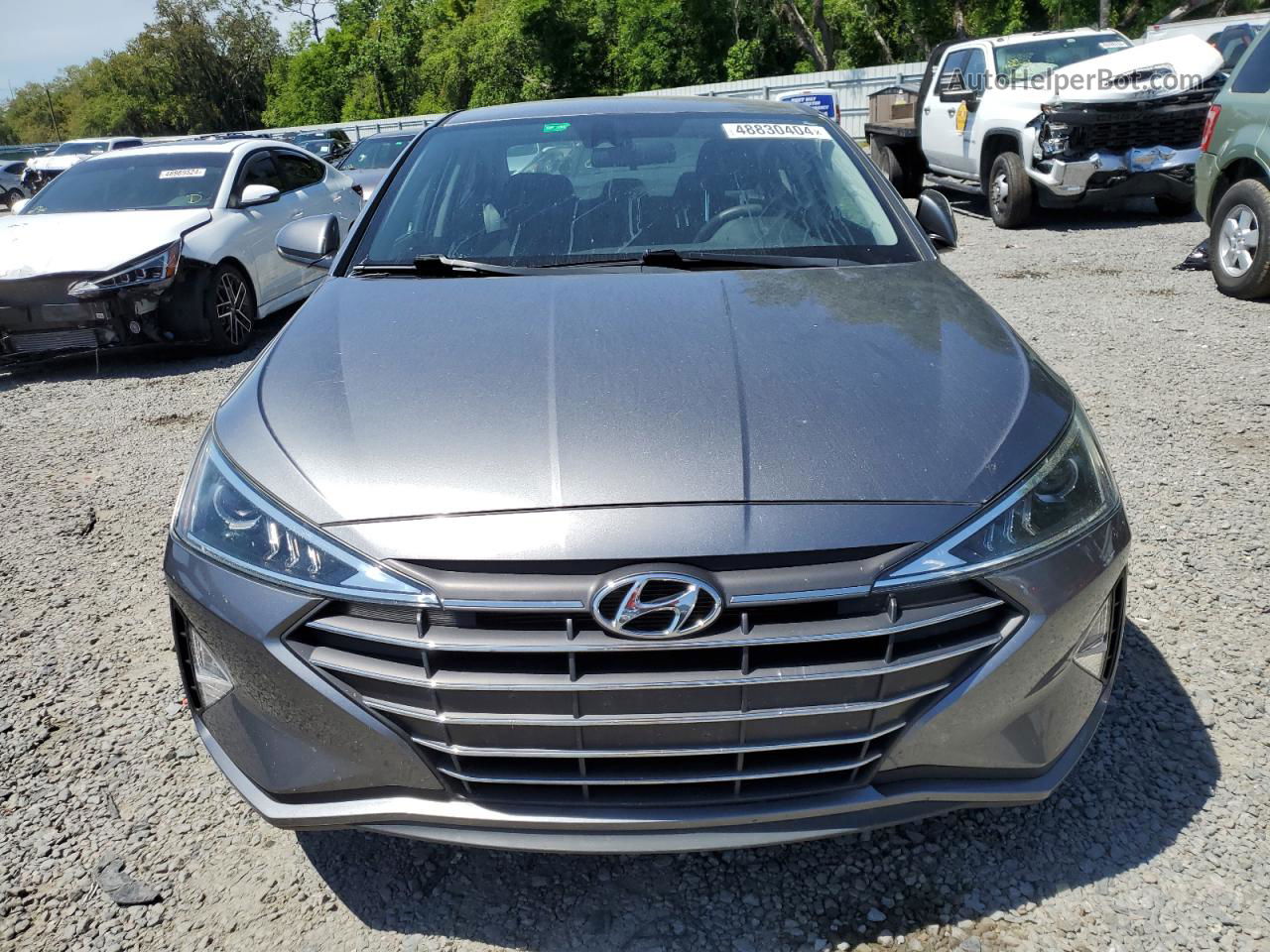 2019 Hyundai Elantra Sel Gray vin: 5NPD84LFXKH490227