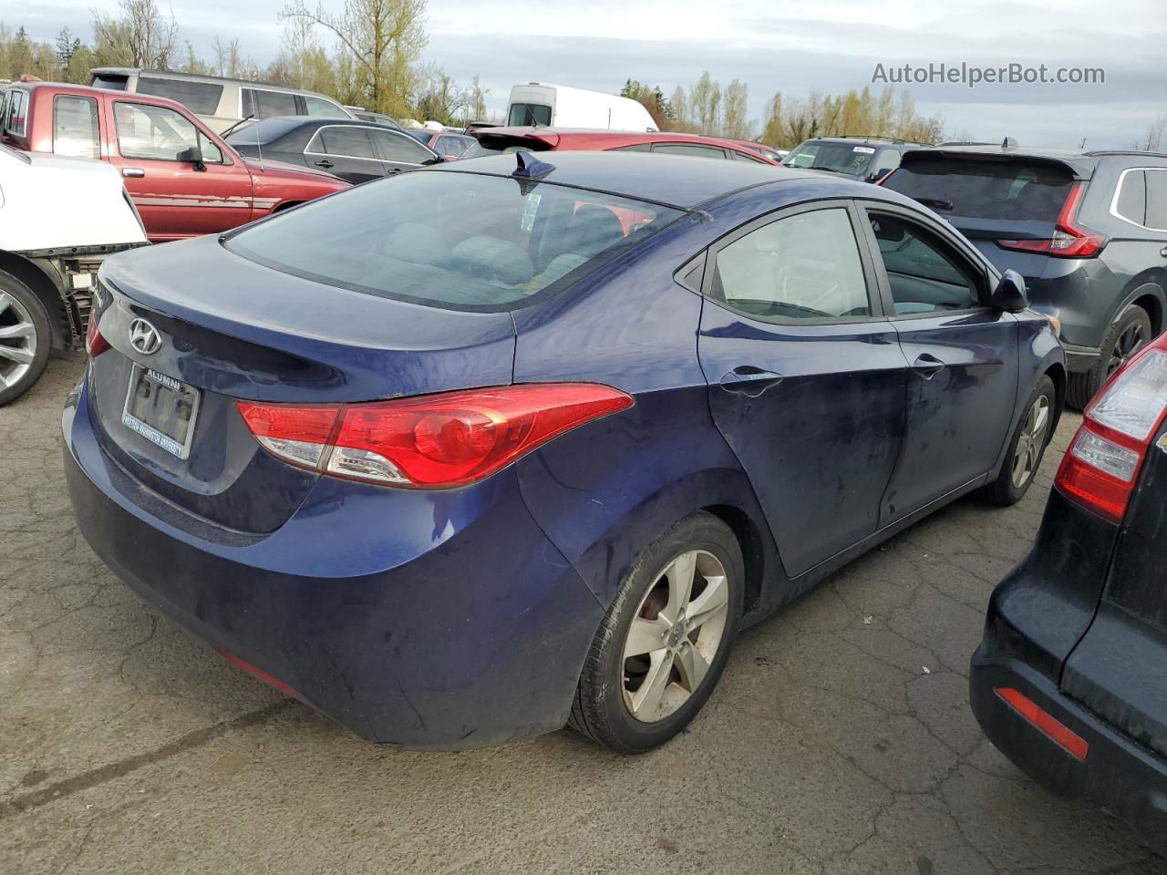 2011 Hyundai Elantra Gls Синий vin: 5NPDH4AE0BH014644