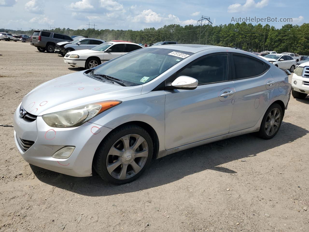 2011 Hyundai Elantra Gls Silver vin: 5NPDH4AE0BH015695