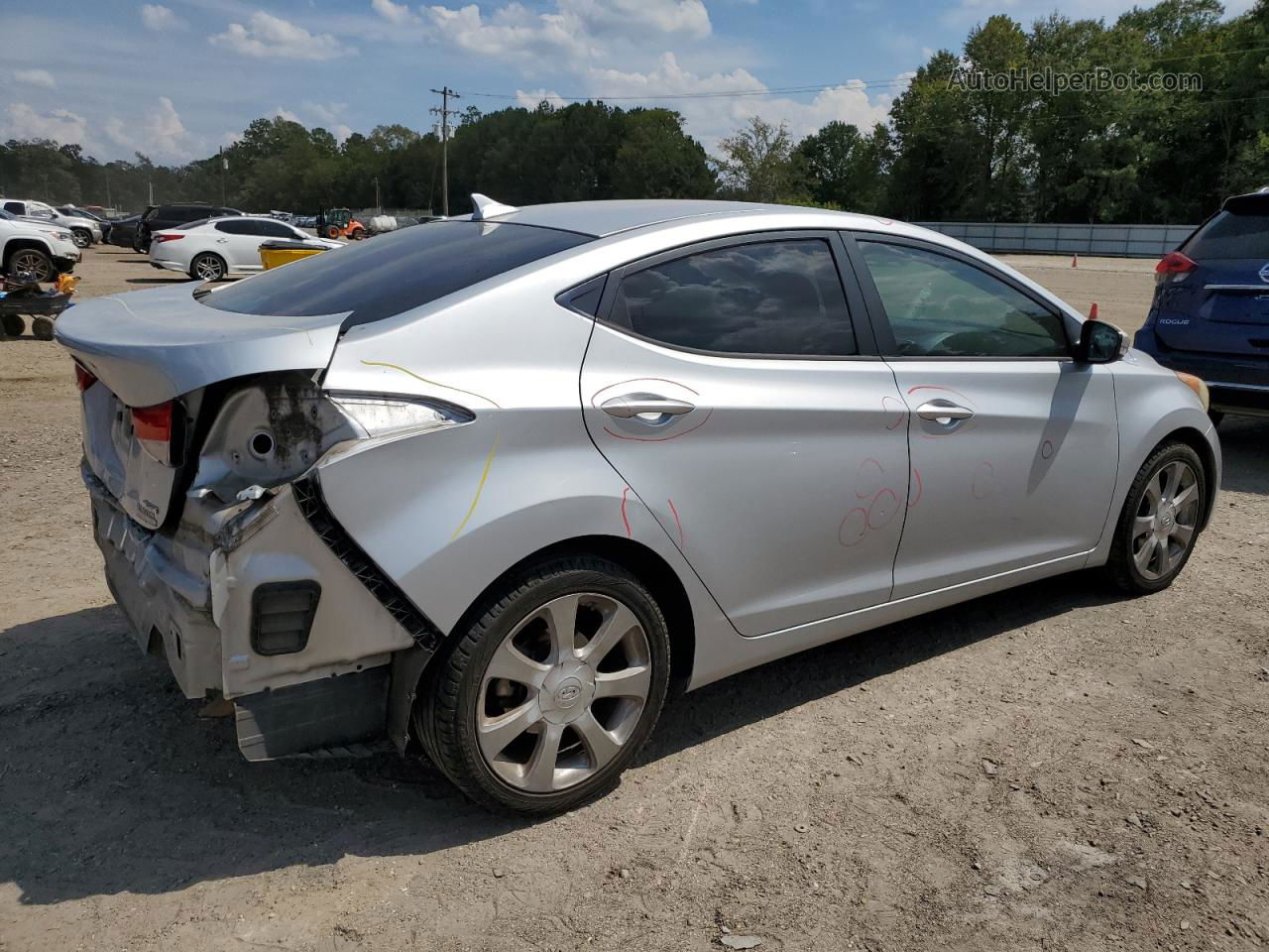 2011 Hyundai Elantra Gls Silver vin: 5NPDH4AE0BH015695