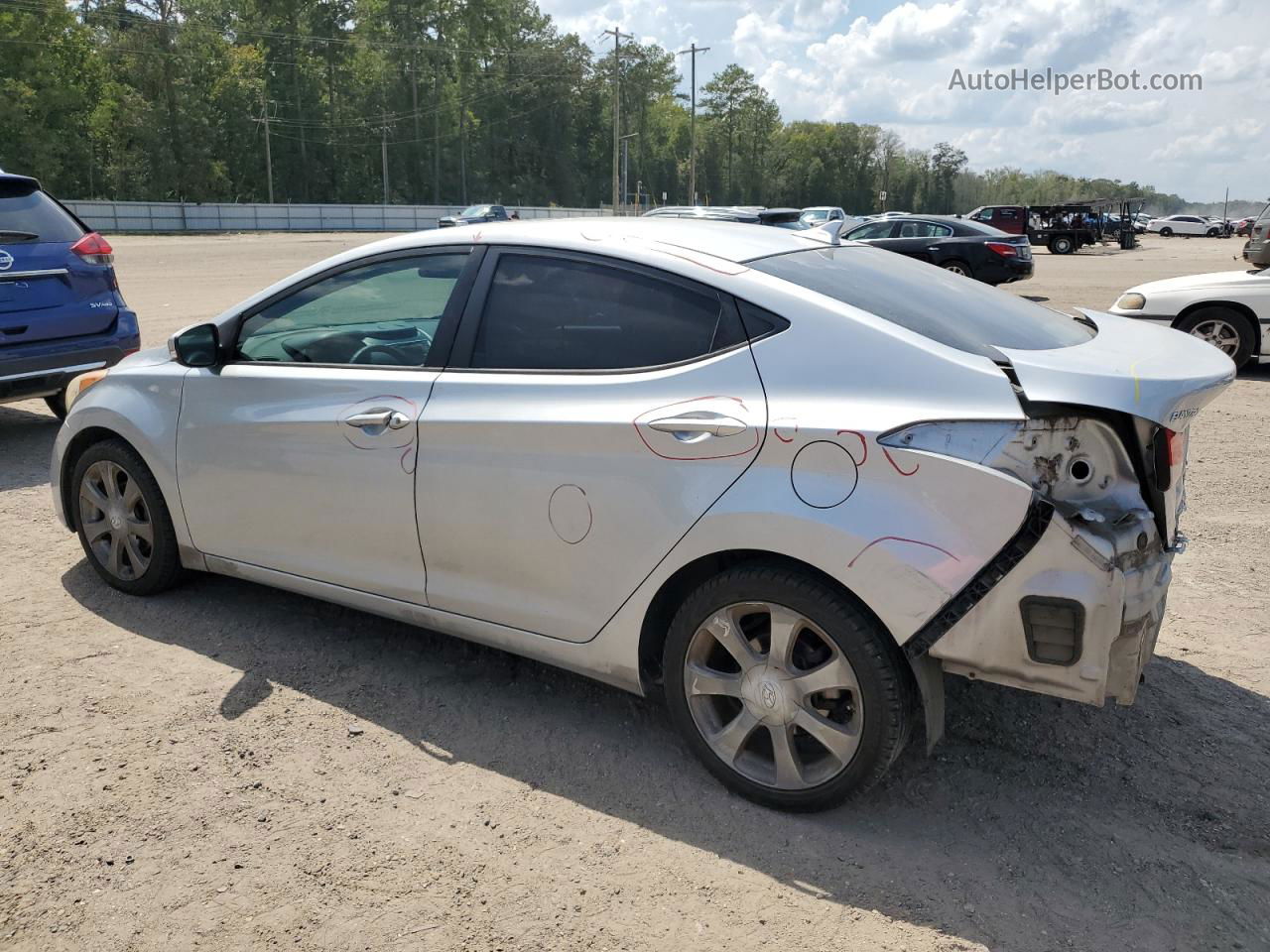 2011 Hyundai Elantra Gls Silver vin: 5NPDH4AE0BH015695