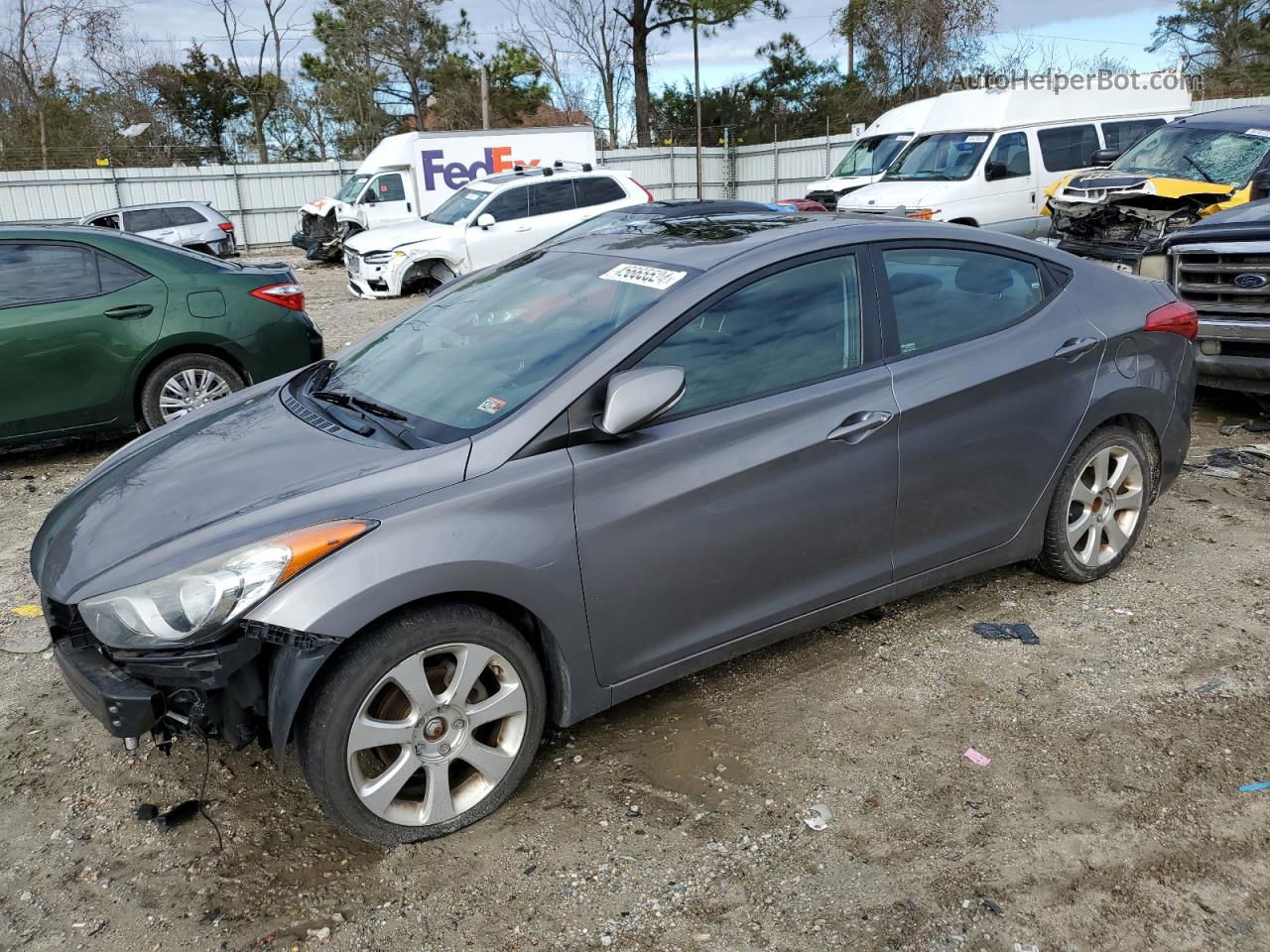 2011 Hyundai Elantra Gls Gray vin: 5NPDH4AE0BH042444