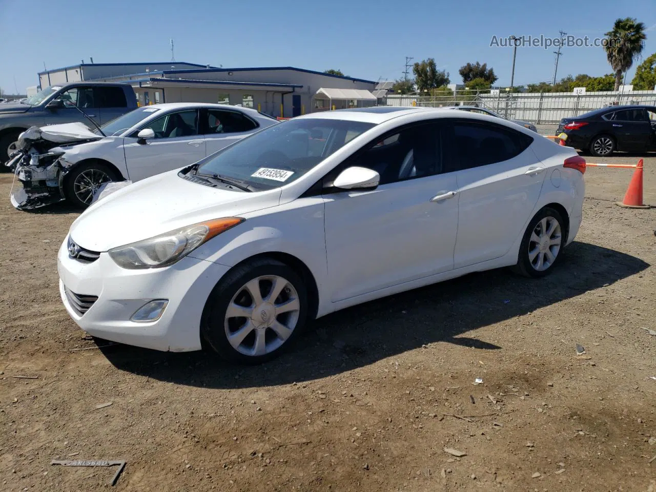 2012 Hyundai Elantra Gls White vin: 5NPDH4AE0CH097543