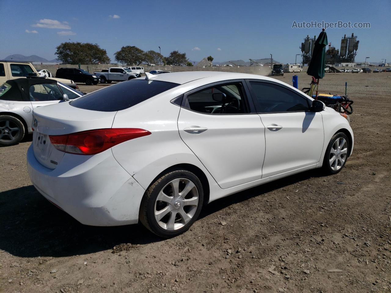 2012 Hyundai Elantra Gls White vin: 5NPDH4AE0CH097543