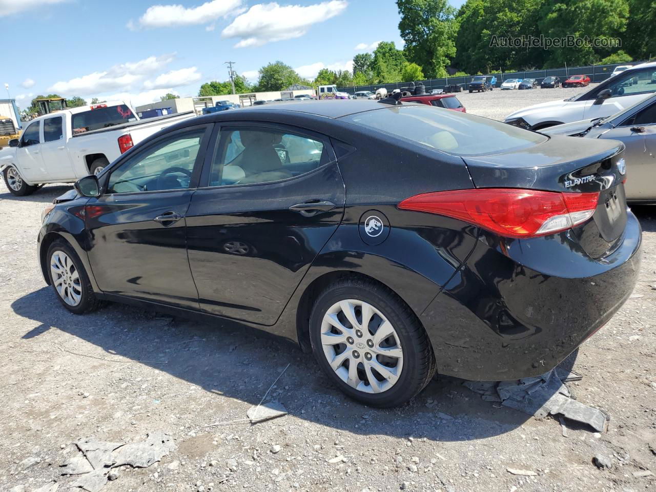 2012 Hyundai Elantra Gls Black vin: 5NPDH4AE0CH120058