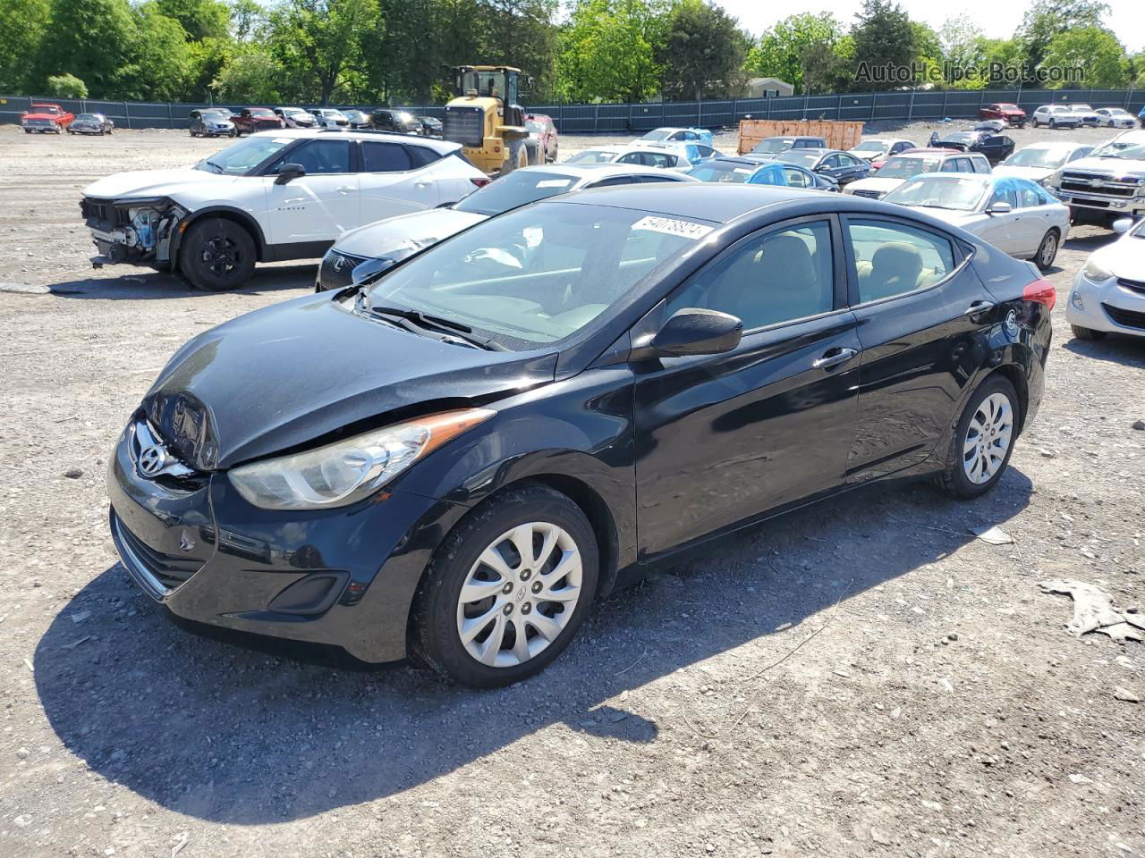 2012 Hyundai Elantra Gls Black vin: 5NPDH4AE0CH120058