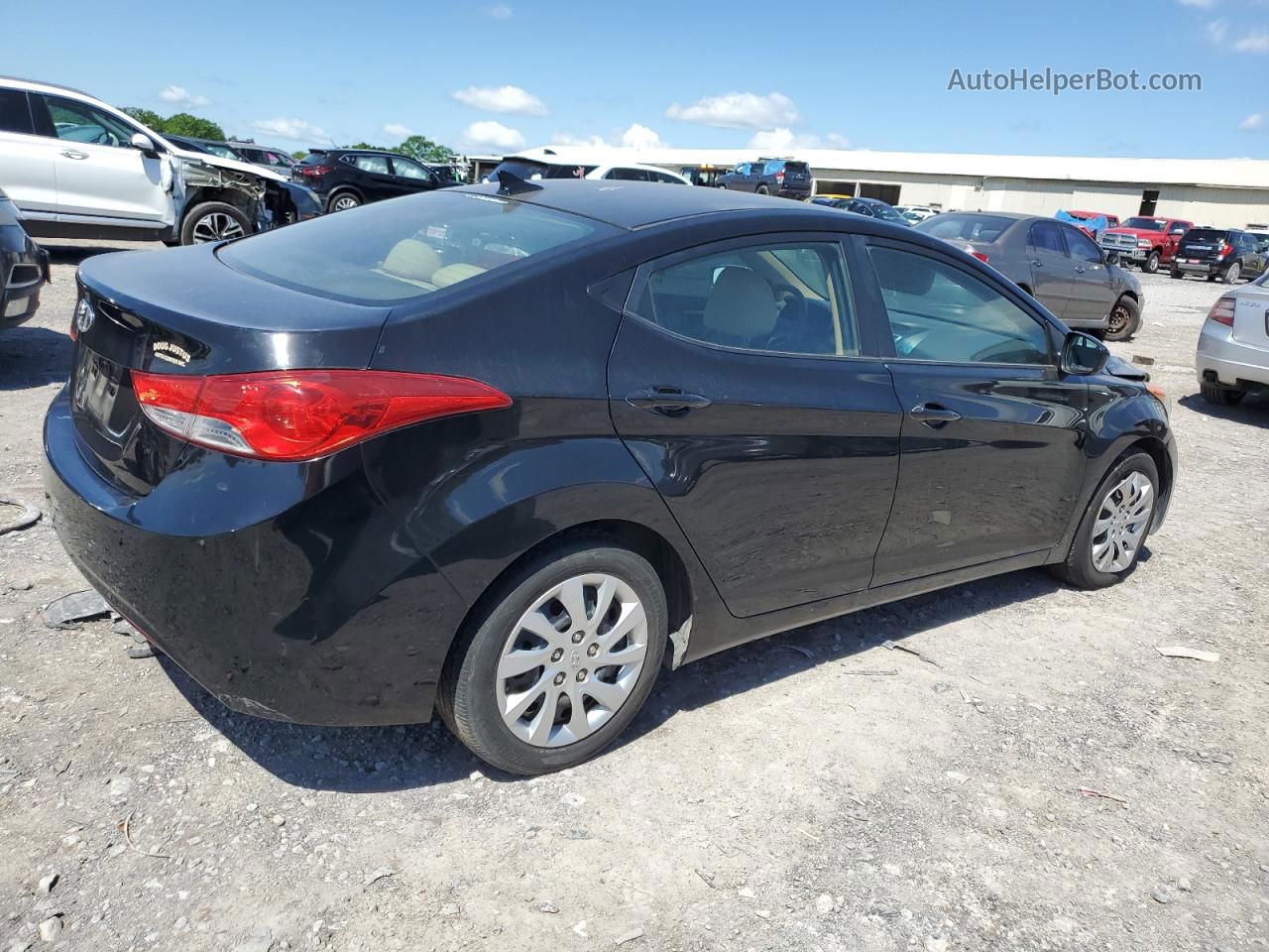 2012 Hyundai Elantra Gls Black vin: 5NPDH4AE0CH120058