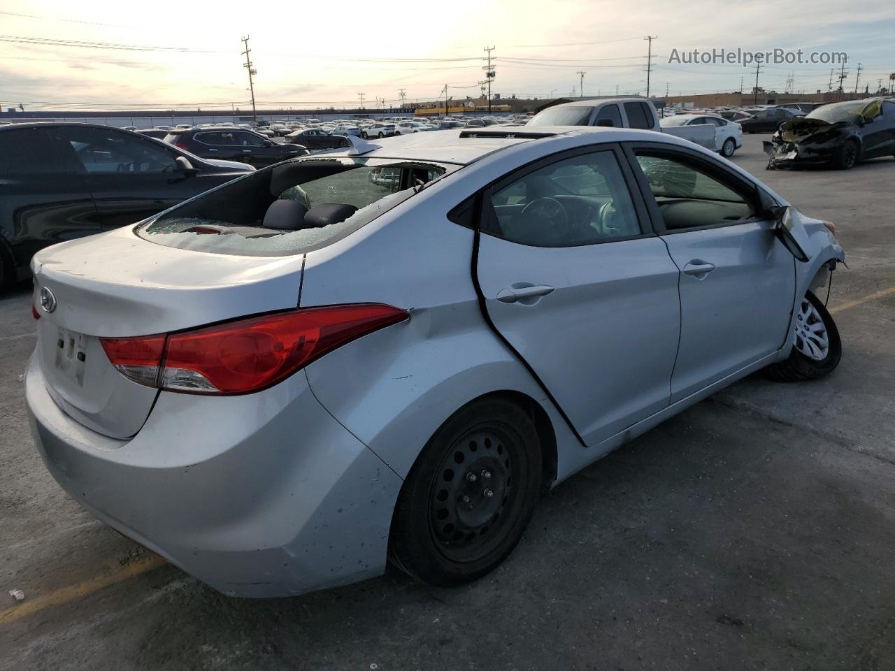 2012 Hyundai Elantra Gls Silver vin: 5NPDH4AE0CH137992