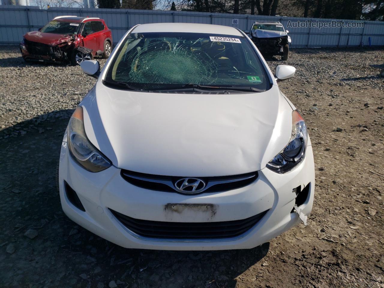 2013 Hyundai Elantra Gls White vin: 5NPDH4AE0DH158648