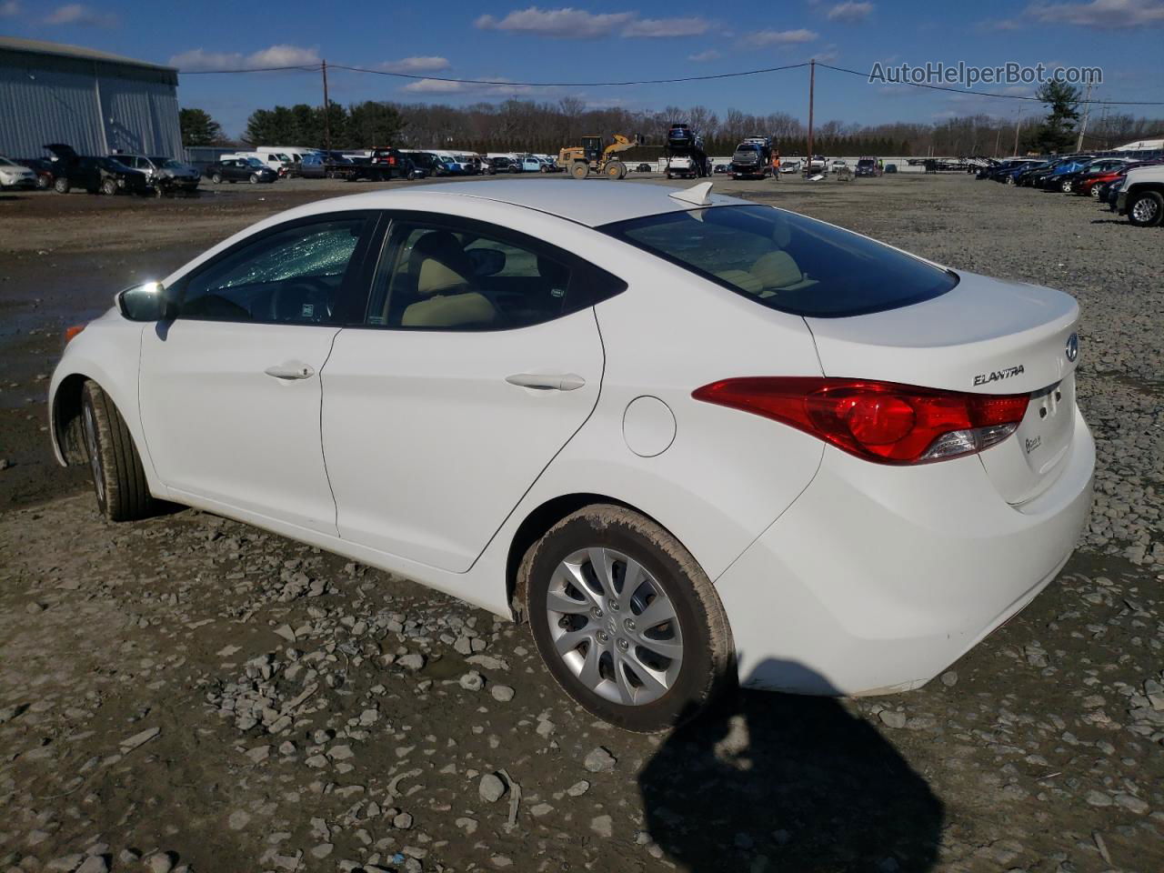 2013 Hyundai Elantra Gls White vin: 5NPDH4AE0DH158648