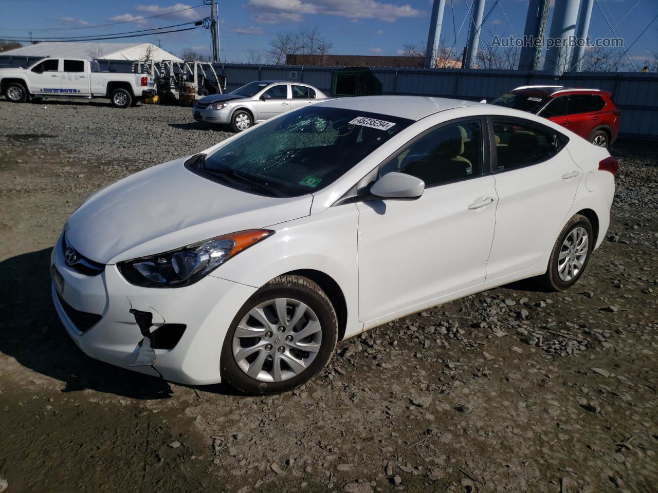 2013 Hyundai Elantra Gls White vin: 5NPDH4AE0DH158648