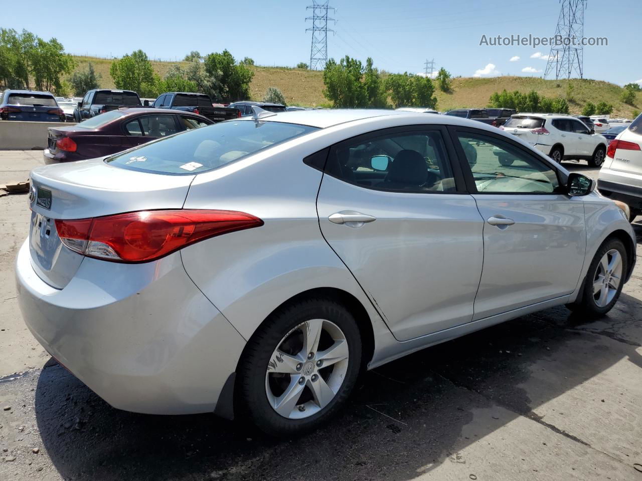 2013 Hyundai Elantra Gls Silver vin: 5NPDH4AE0DH174414