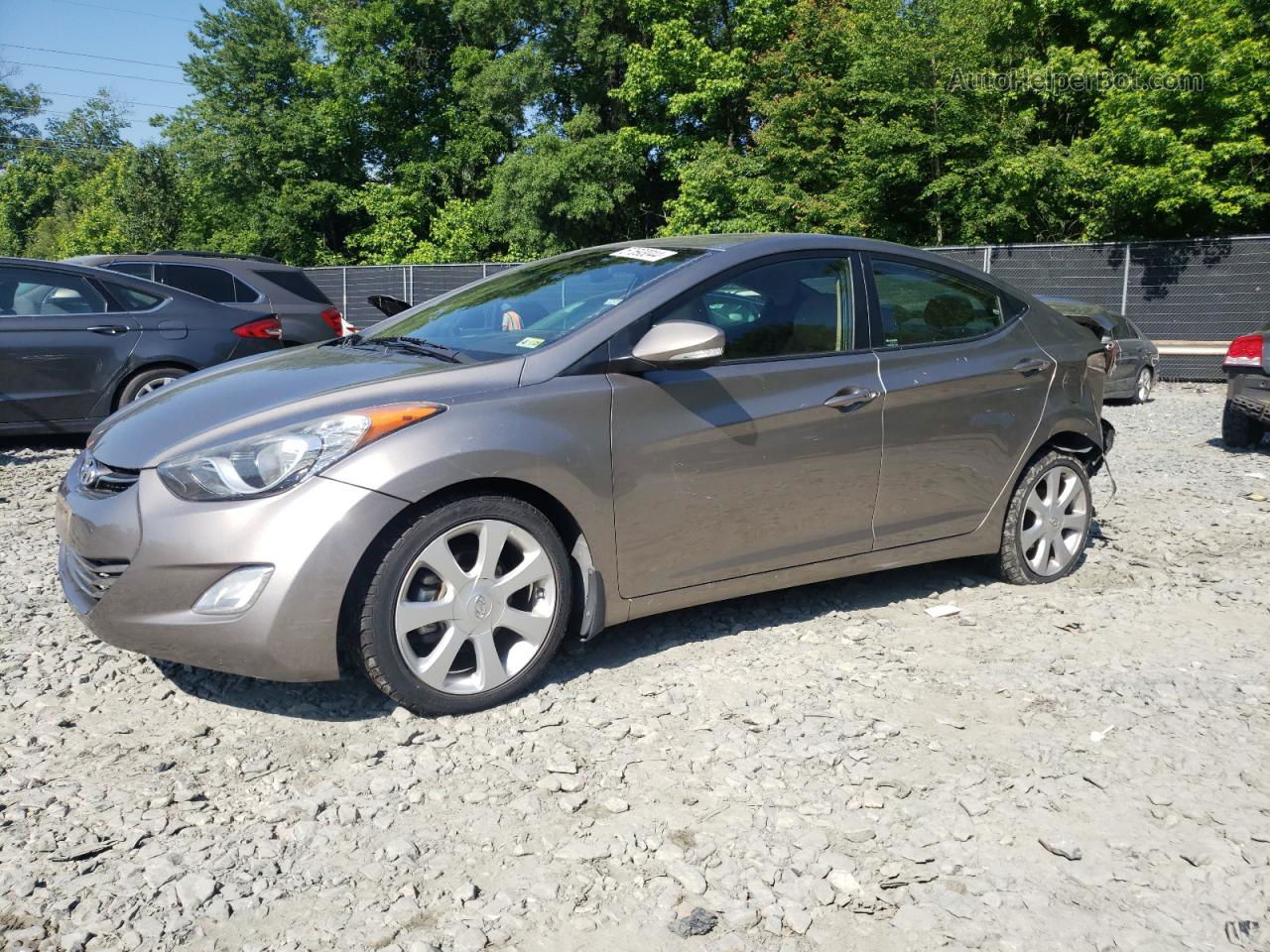 2013 Hyundai Elantra Gls Tan vin: 5NPDH4AE0DH218329