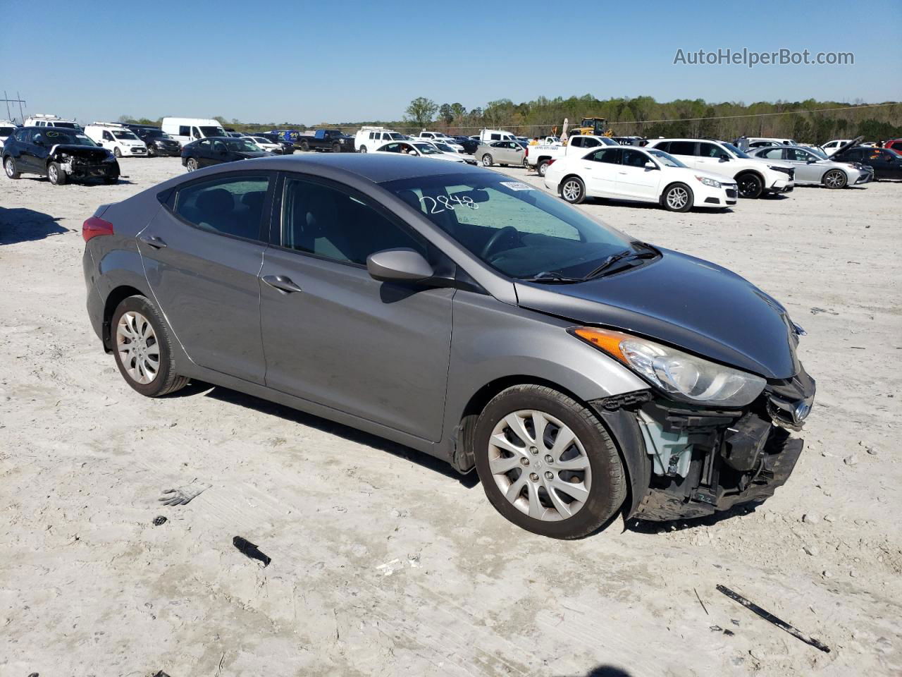 2013 Hyundai Elantra Gls Gray vin: 5NPDH4AE0DH222848