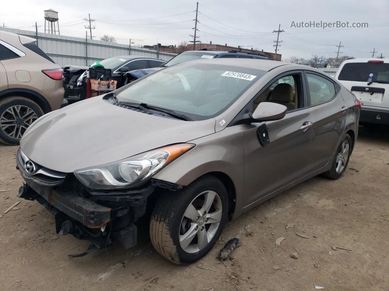 2013 Hyundai Elantra Gls Желто-коричневый vin: 5NPDH4AE0DH228942