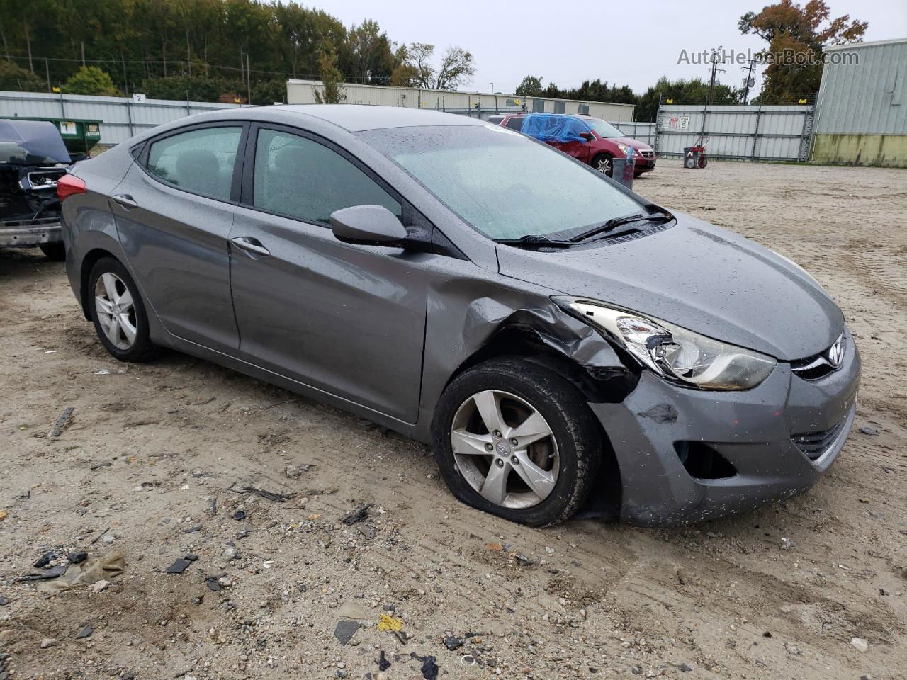 2013 Hyundai Elantra Gls Gray vin: 5NPDH4AE0DH237530