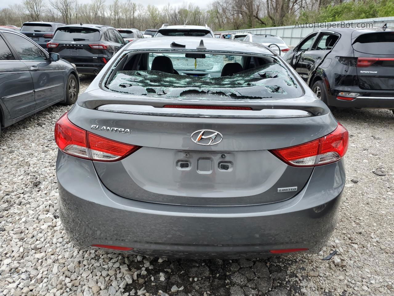 2013 Hyundai Elantra Gls Gray vin: 5NPDH4AE0DH291359