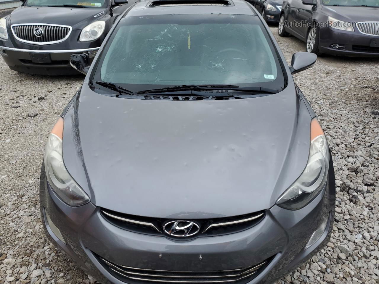 2013 Hyundai Elantra Gls Gray vin: 5NPDH4AE0DH291359
