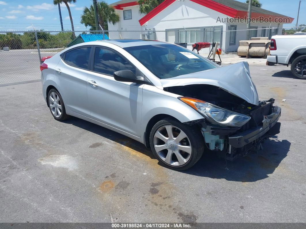 2013 Hyundai Elantra Limited Silver vin: 5NPDH4AE0DH339491