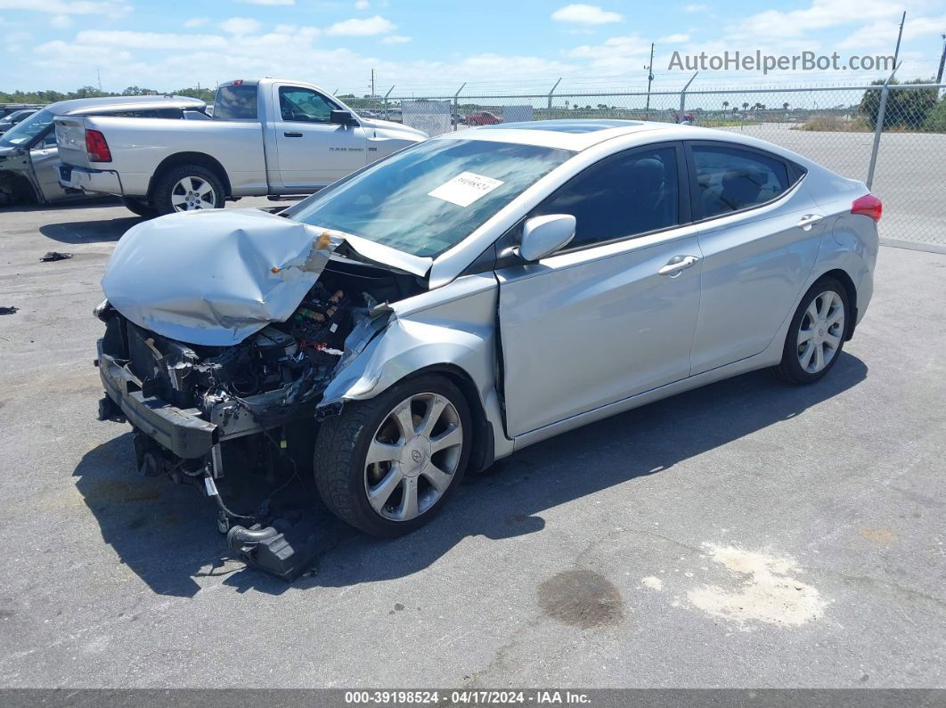 2013 Hyundai Elantra Limited Серебряный vin: 5NPDH4AE0DH339491