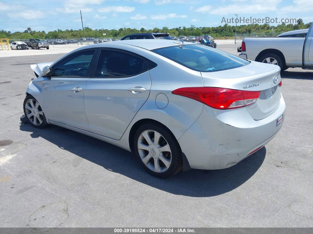 2013 Hyundai Elantra Limited Silver vin: 5NPDH4AE0DH339491