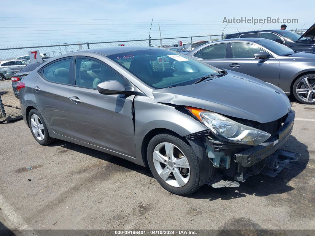 2013 Hyundai Elantra Gls Gray vin: 5NPDH4AE0DH378971