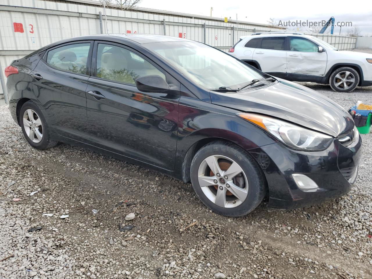 2013 Hyundai Elantra Gls Black vin: 5NPDH4AE0DH387475