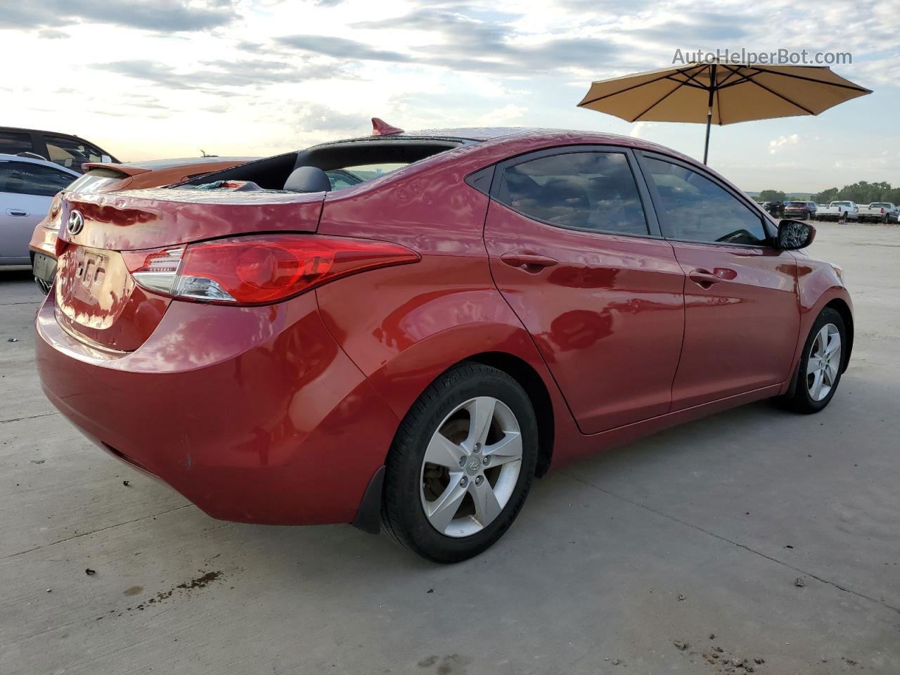 2013 Hyundai Elantra Gls Red vin: 5NPDH4AE0DH389842