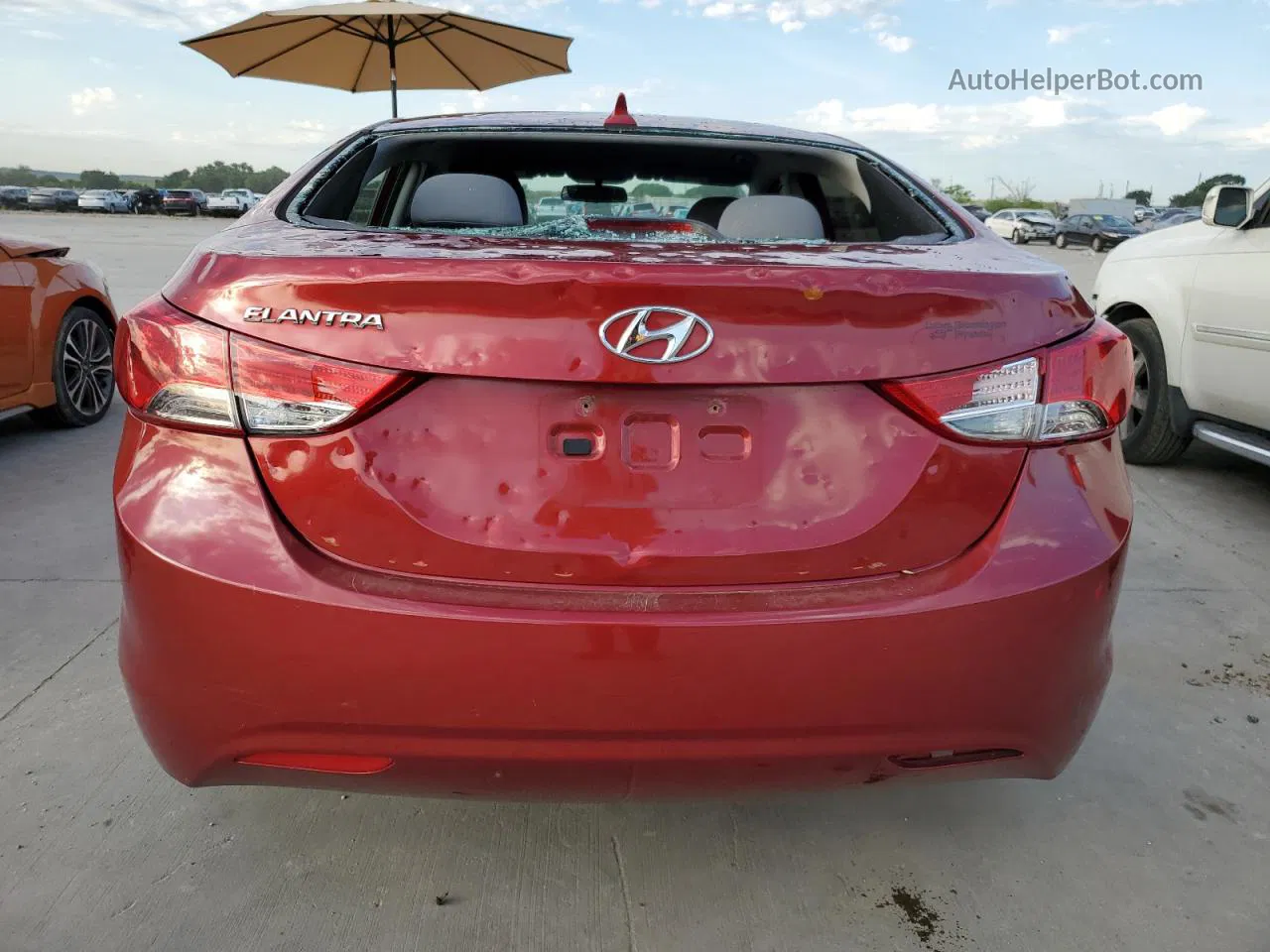 2013 Hyundai Elantra Gls Red vin: 5NPDH4AE0DH389842