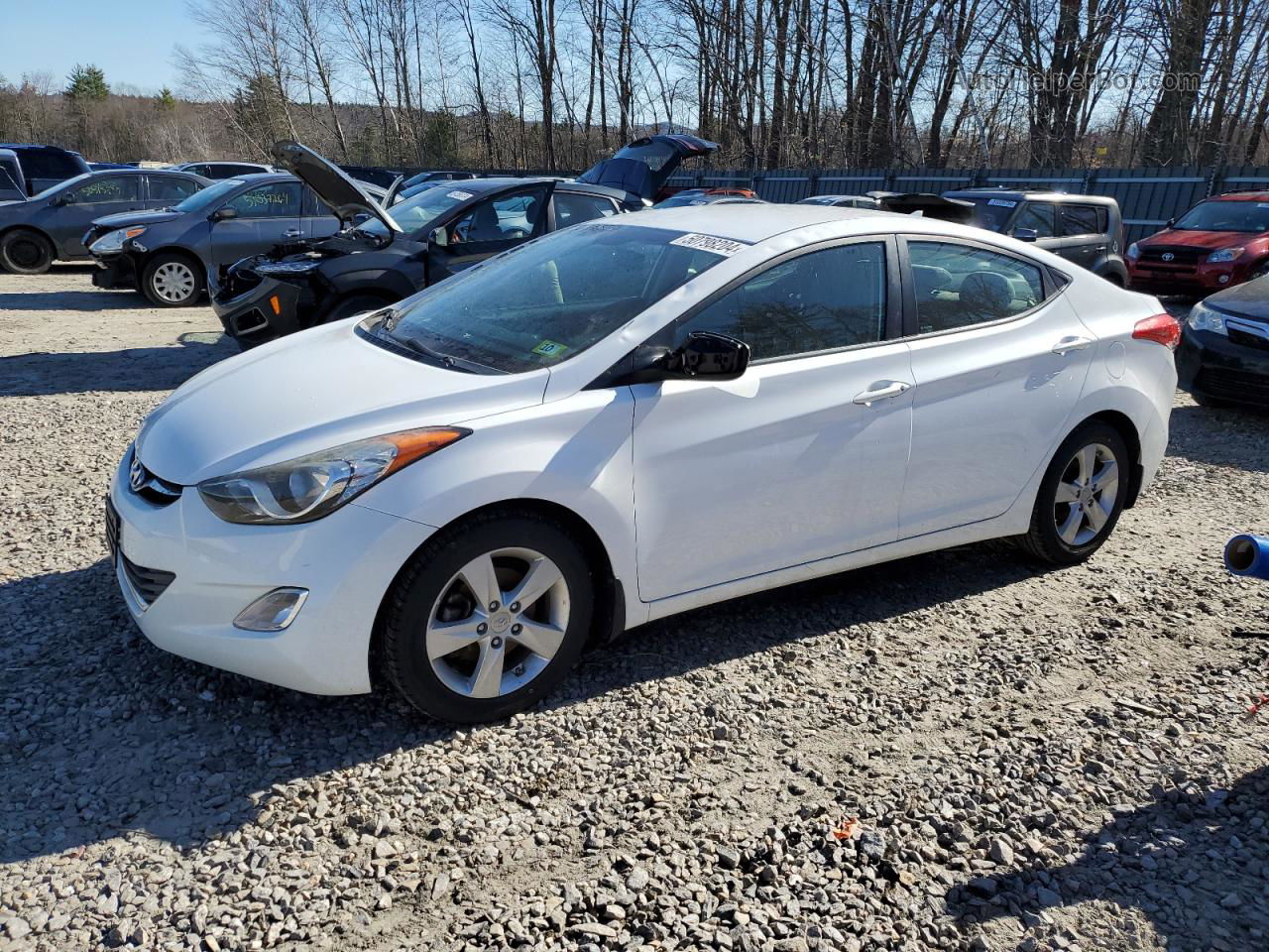 2013 Hyundai Elantra Gls White vin: 5NPDH4AE0DH426954