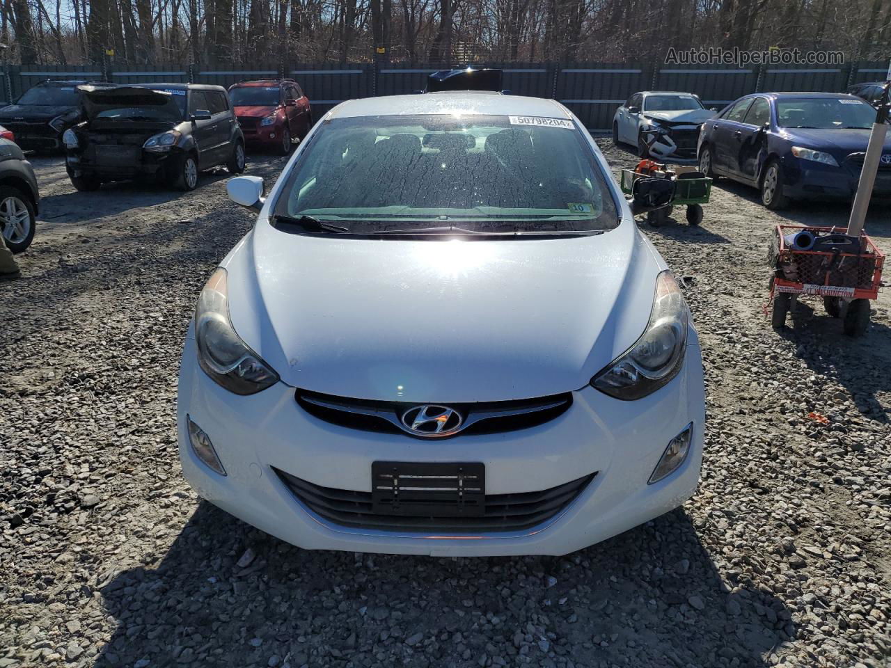 2013 Hyundai Elantra Gls White vin: 5NPDH4AE0DH426954