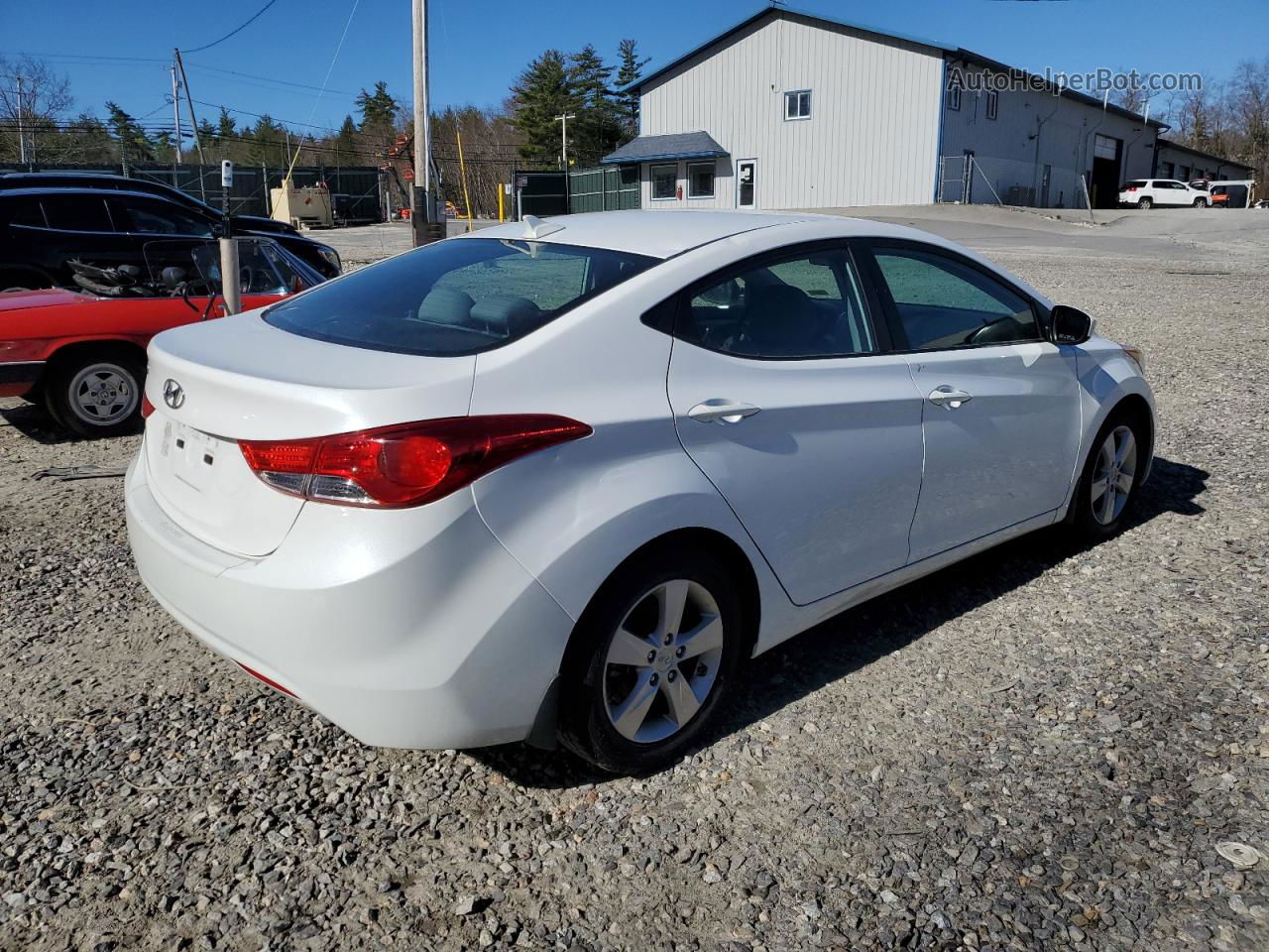 2013 Hyundai Elantra Gls White vin: 5NPDH4AE0DH426954