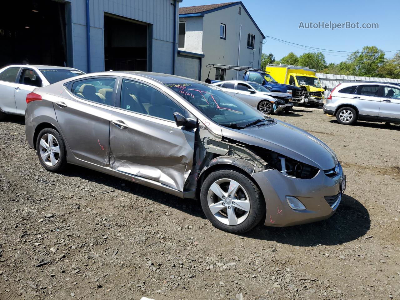 2013 Hyundai Elantra Gls Beige vin: 5NPDH4AE0DH434634