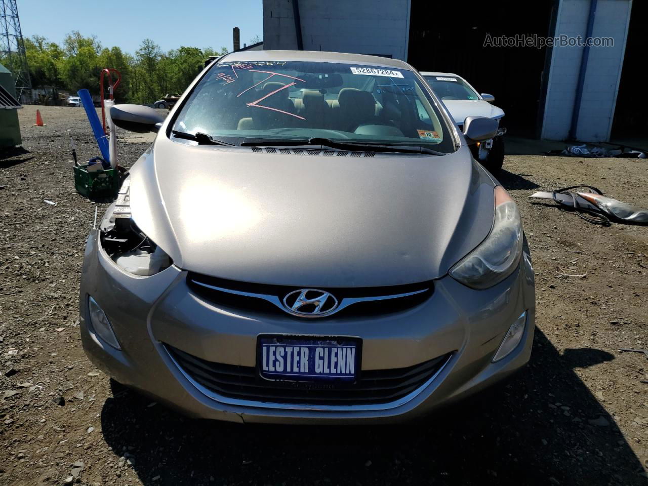 2013 Hyundai Elantra Gls Beige vin: 5NPDH4AE0DH434634