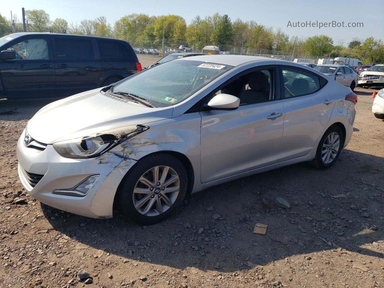 2014 Hyundai Elantra Se Silver vin: 5NPDH4AE0EH481678