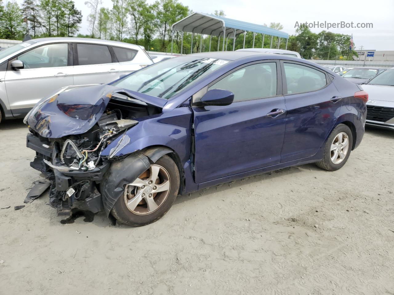 2014 Hyundai Elantra Se Blue vin: 5NPDH4AE0EH481938