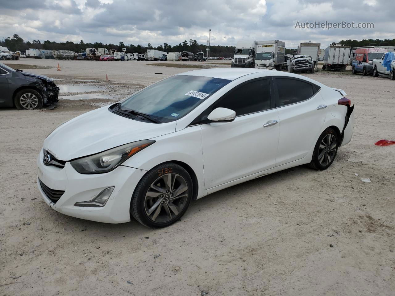 2014 Hyundai Elantra Se White vin: 5NPDH4AE0EH483124