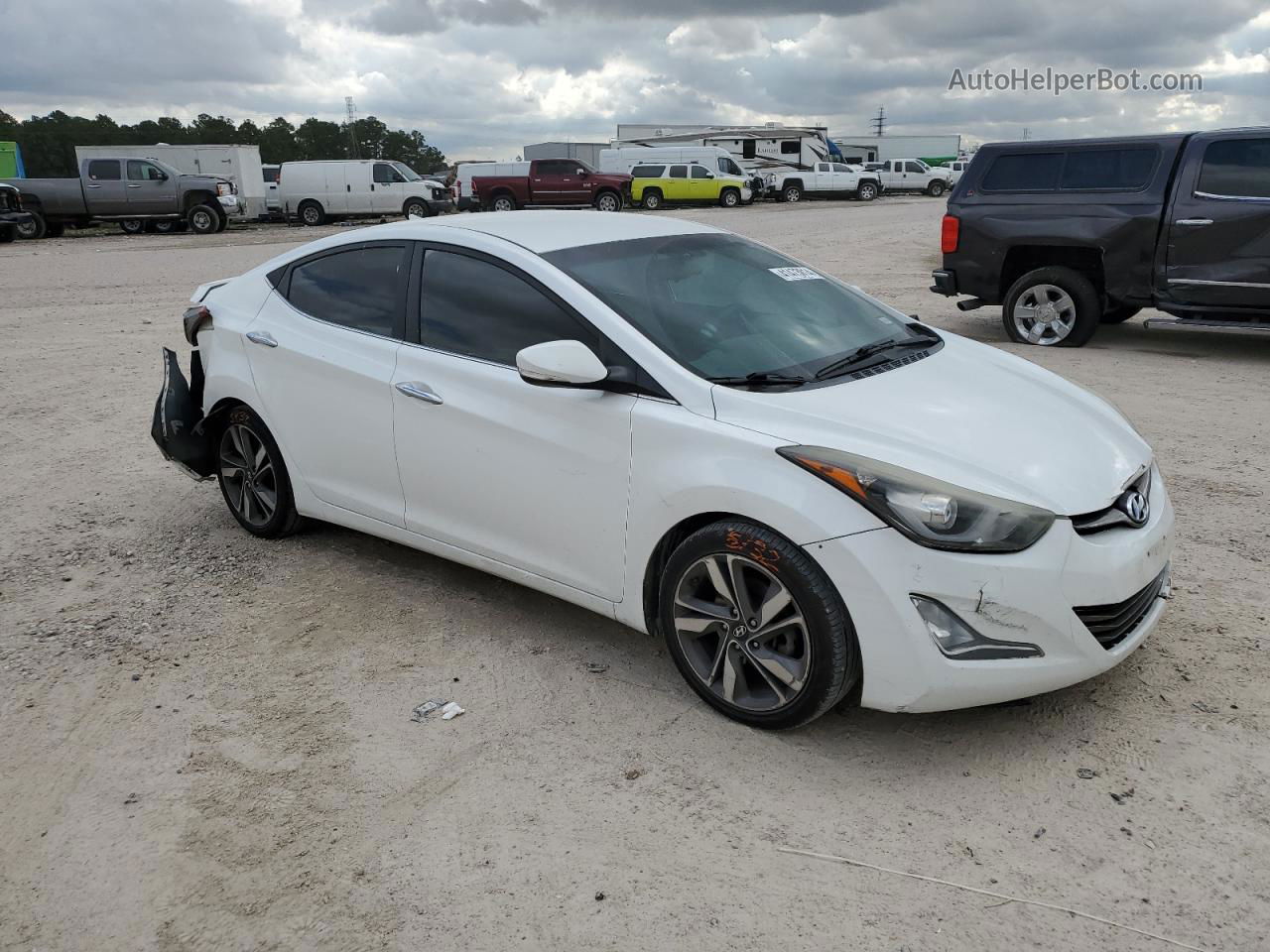 2014 Hyundai Elantra Se White vin: 5NPDH4AE0EH483124