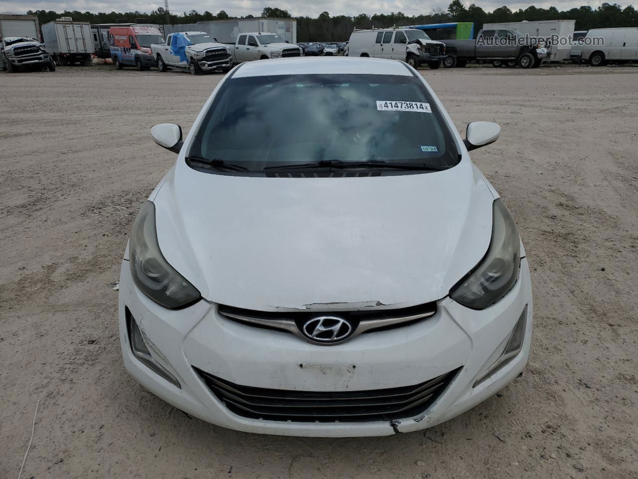 2014 Hyundai Elantra Se White vin: 5NPDH4AE0EH483124