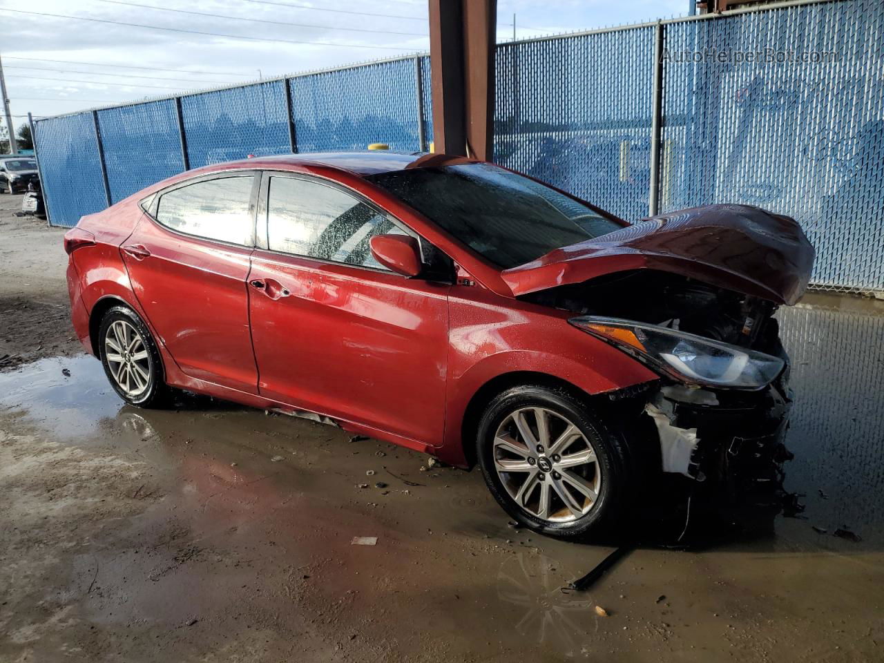 2014 Hyundai Elantra Se Burgundy vin: 5NPDH4AE0EH495385