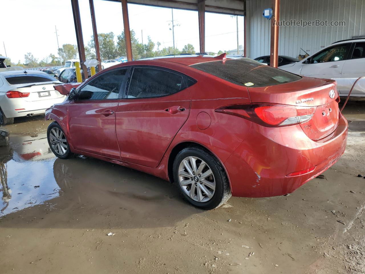 2014 Hyundai Elantra Se Burgundy vin: 5NPDH4AE0EH495385