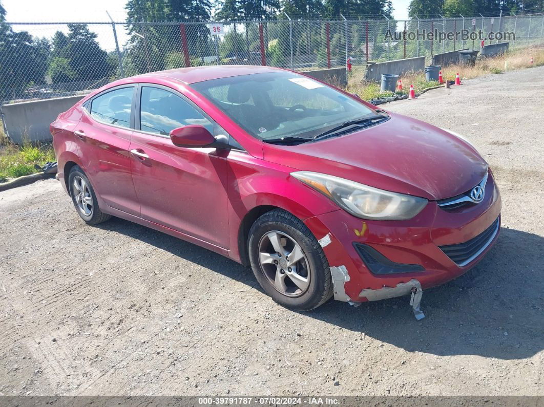 2014 Hyundai Elantra Se Red vin: 5NPDH4AE0EH517630