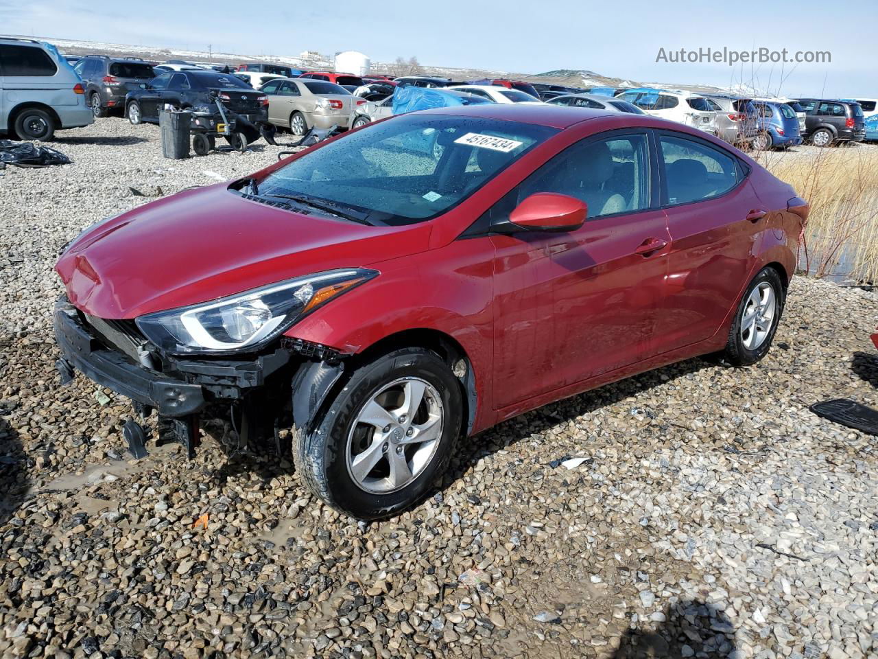 2014 Hyundai Elantra Se Maroon vin: 5NPDH4AE0EH537442