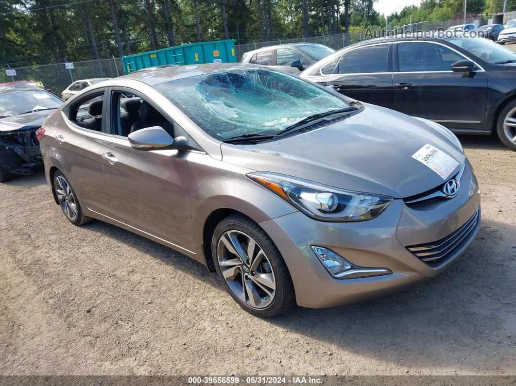 2014 Hyundai Elantra Limited Gray vin: 5NPDH4AE0EH543595