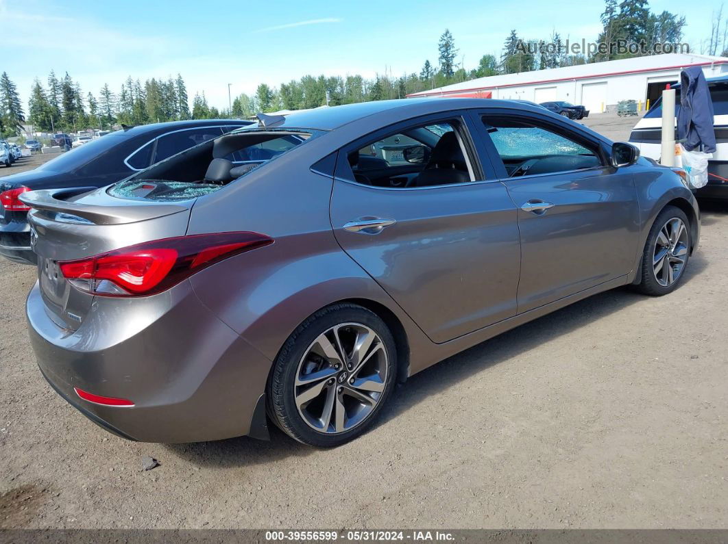 2014 Hyundai Elantra Limited Gray vin: 5NPDH4AE0EH543595