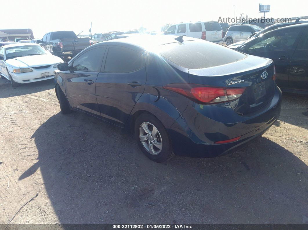 2015 Hyundai Elantra Se Blue vin: 5NPDH4AE0FH552525