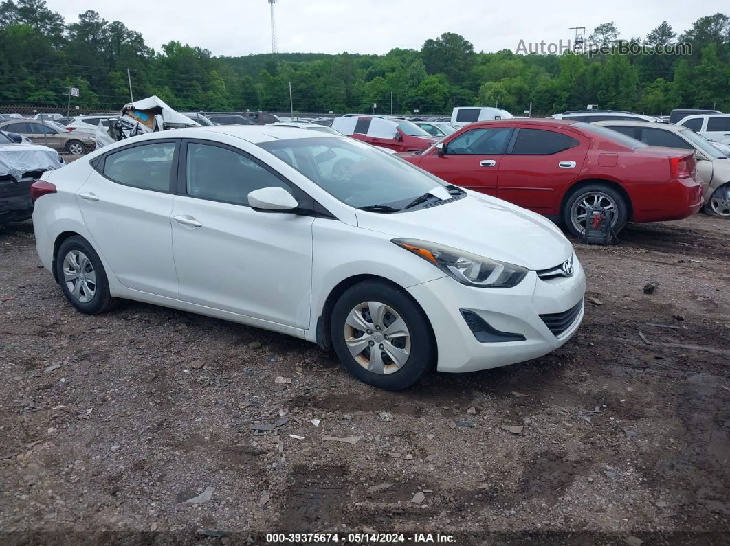 2016 Hyundai Elantra Se White vin: 5NPDH4AE0GH671600