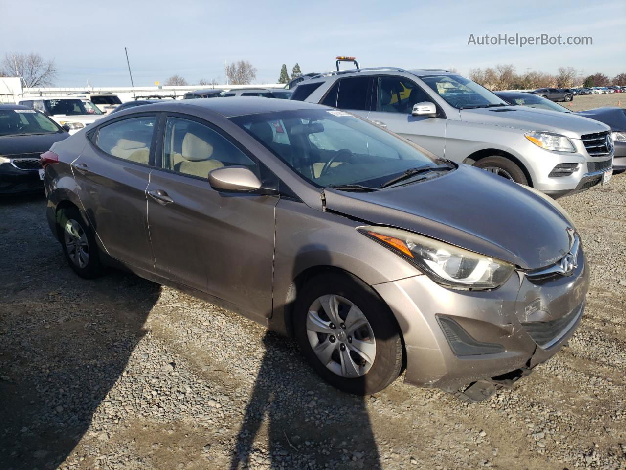 2016 Hyundai Elantra Se Gray vin: 5NPDH4AE0GH692267