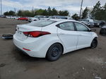 2016 Hyundai Elantra Se White vin: 5NPDH4AE0GH698005